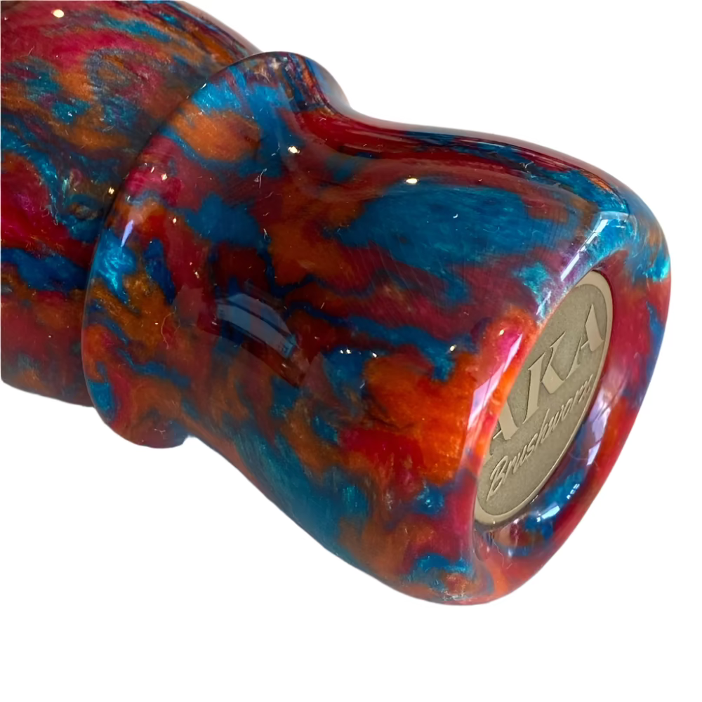 AKA Brushworx - Electric Waves - Raw Doughman Bulb Knot - 26mm Resin Handle