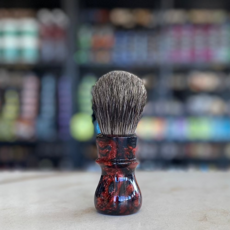 AKA Brushworx - Embers - Raw Doughman Bulb Knot - 26mm Resin Handle