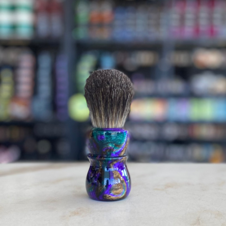 AKA Brushworx - Mother Earth-Chocolate Doughknot Bulb Knot - Resin Handle Shaving Brush