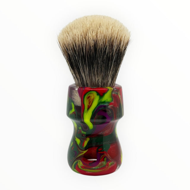 AKA Brushworx Neon Cavern 26mm Dough Knot Fan Badger Shaving Brush