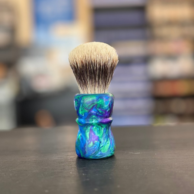 AKA Brushworx Peacock Matte Doughknot Resin Shaving Brush 26mm
