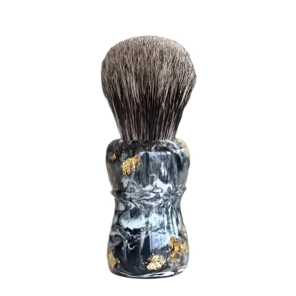 AKA Brushworx - Raw Doughman Bulb Knot - 26mm - Black & White Envy Resin Handle