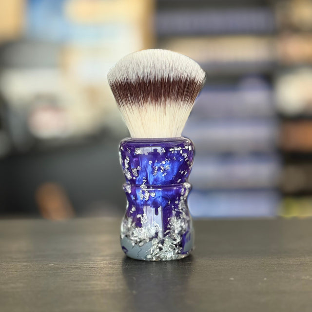 AKA Brushworx Violet Envy AK4 Fan Synthetic Shaving Brush 26mm