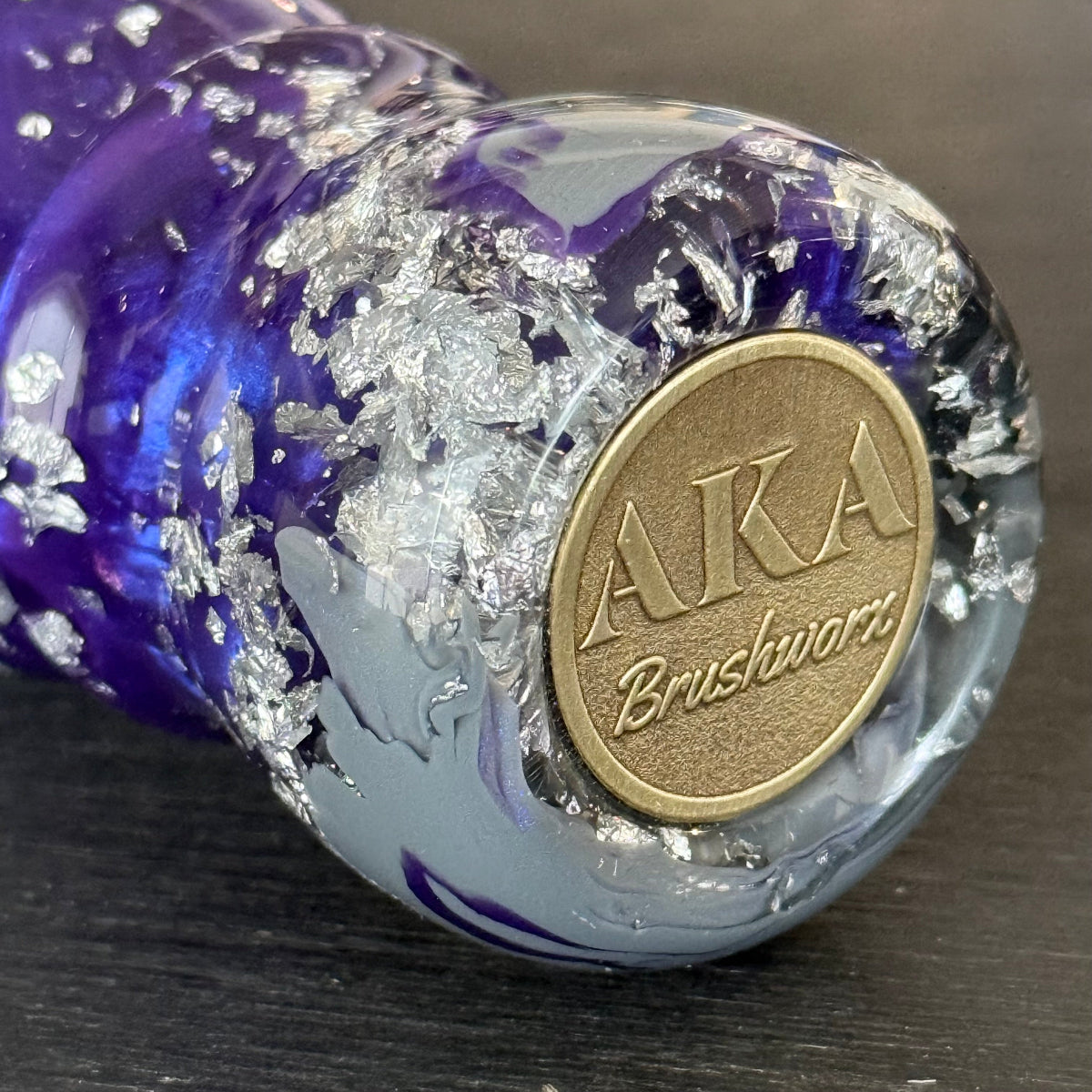 AKA Brushworx Violet Envy AK4 Fan Synthetic Shaving Brush 26mm
