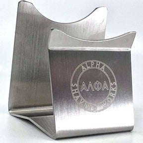 Alpha Shaving Works - Stainless Steel Brush Stand