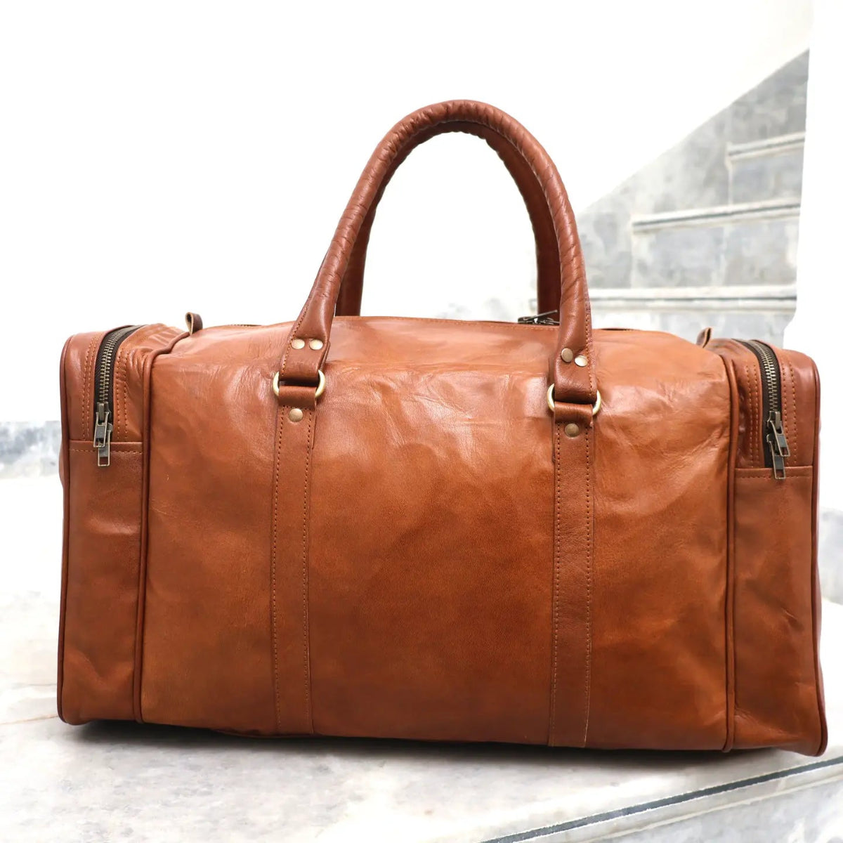 Billion Brothers Genuine Leather Duffle Bag Weekender Overnight Gym Bag