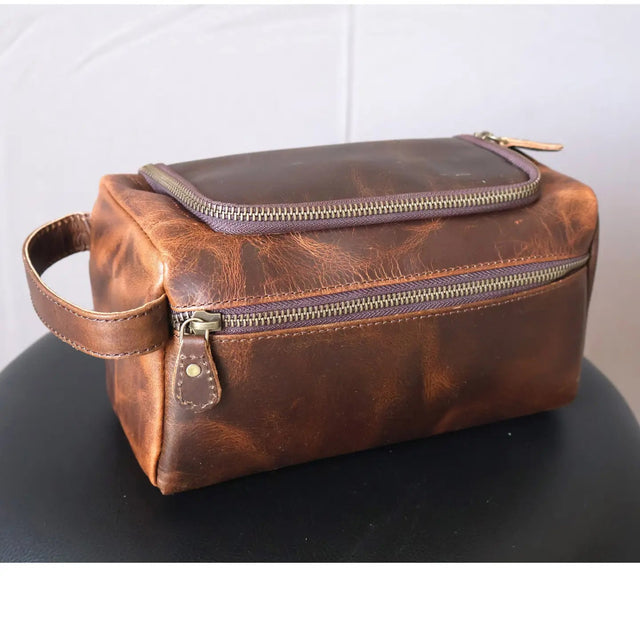 Billion Brothers Leather Toiletry Bag Dopp Kit