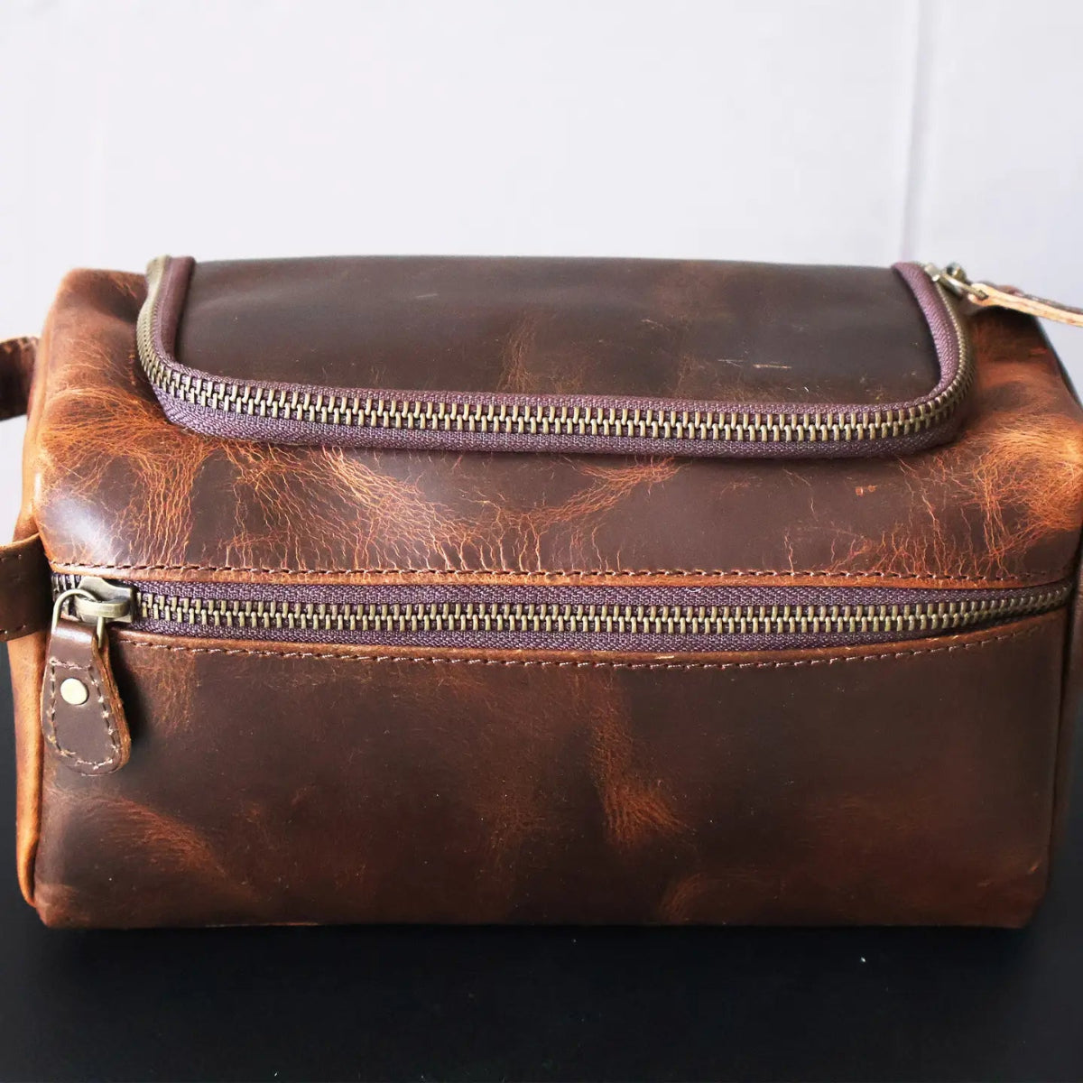 Billion Brothers Leather Toiletry Bag Dopp Kit