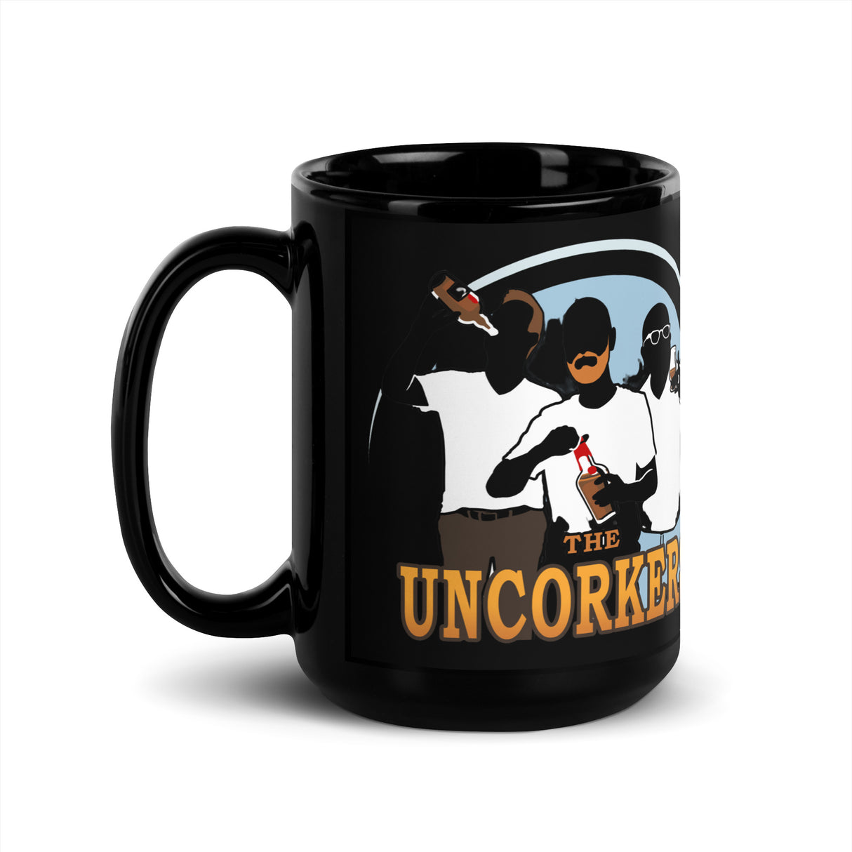 The Uncorkers - Black Glossy Mug
