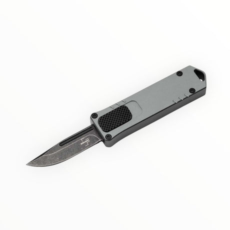 Boker Plus Pocket Knife OTF D2 Gray Aluminum Handle