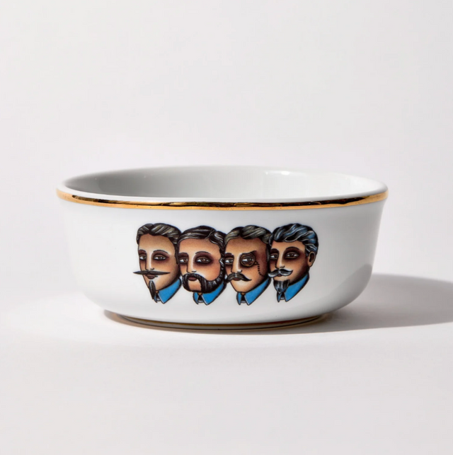 Brousseau and Dov Four Gents Premium Porcelain Shaving Bowl