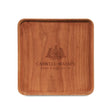 Caswell Massey Square Cherry Wood Tray Engraved Tray with Caswell-Massey Logo