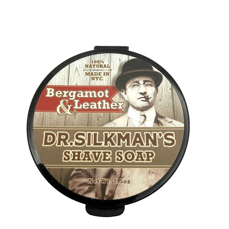 Dr Silkman's All Natural Shave Soap Bergamot and Leather 2.5oz