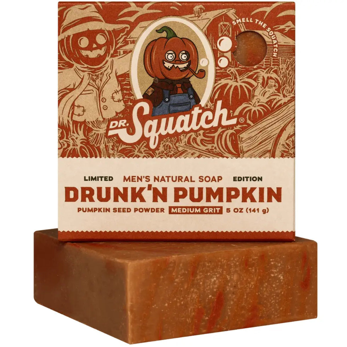 Dr. Squatch Drunk’n Pumpkin Bar Soap 5oz | Pumpkin Spice & Autumn Woods