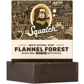 Dr. Squatch Flannel Forest Bar Soap 5oz | Warm Leather, Pine & Fall Woods