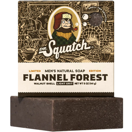 Dr. Squatch Flannel Forest Bar Soap 5oz | Warm Leather, Pine & Fall Woods