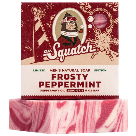 Dr. Squatch Frosty Peppermint Bar Soap 5oz | Peppermint & Spearmint Refresh