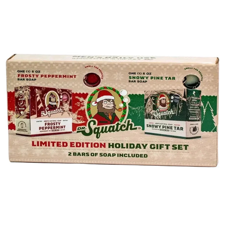 Dr. Squatch Holiday Bundle Peppermint & Pine 2-Pack Bar Soap Set