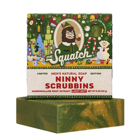 Dr. Squatch Ninny Scrubbins Bar Soap 5oz | Frosted Pine, Spice & Berries
