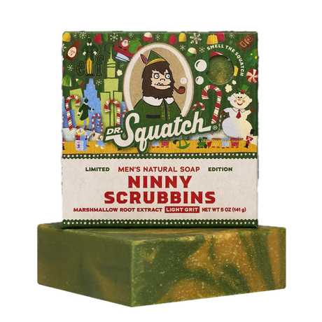 Dr. Squatch Ninny Scrubbins Bar Soap 5oz | Frosted Pine, Spice & Berries
