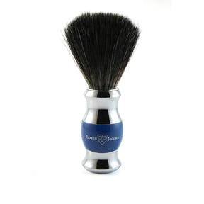 Edwin Jagger Blue & Chrome Shaving Brush (Black Synthetic) 21SB363CR