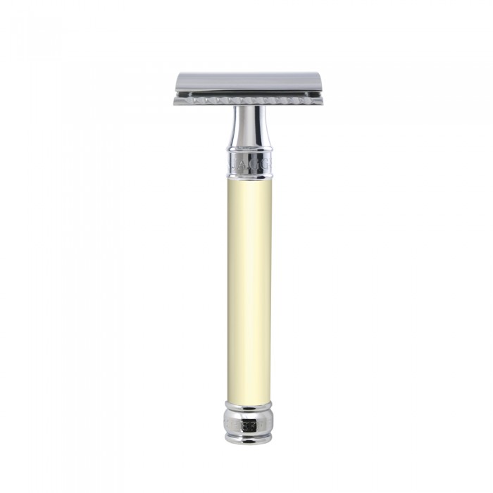 Edwin Jagger - Long Handle Imitation Ivory Double Edge Safety Razor ...