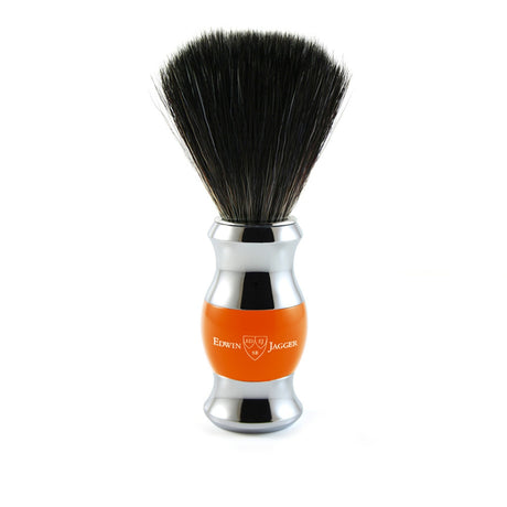 Edwin Jagger Orange Chrome Black Synthetic Shaving Brush 21SB360CR