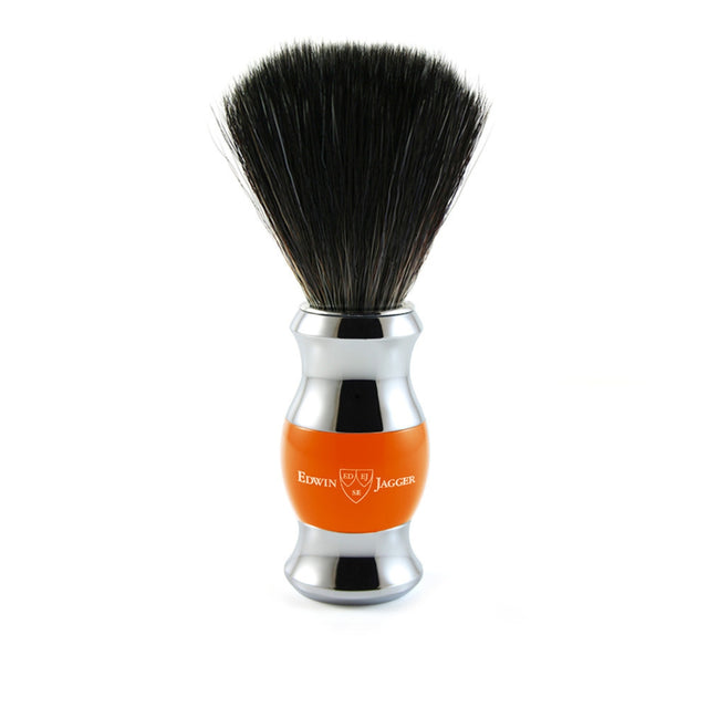 Edwin Jagger Orange Chrome Black Synthetic Shaving Brush 21SB360CR