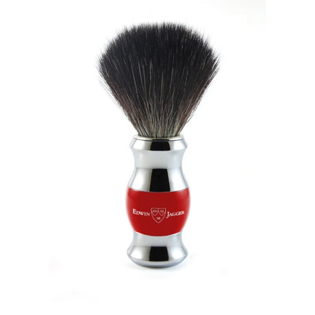 Edwin Jagger Red Chrome Black Synthetic Shaving Brush 21SB361CR