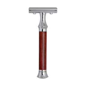 G&F Timor 1920 Closed Comb Safety Razor Amaranth Wood Handle 100mm