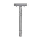 G&F Timor 1920 Closed Comb Safety Razor Ringed Stainless Steel Handle 100mm