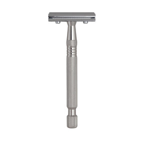 G&F Timor 1920 Closed Comb Safety Razor Ringed Stainless Steel Handle 100mm