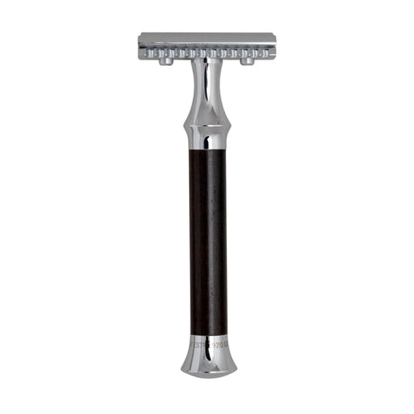 G&F Timor 1920 Open Comb Safety Razor Ebony Wood Handle 100mm