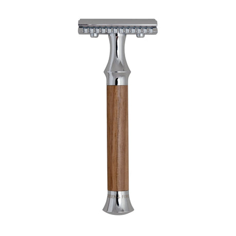 G&F Timor 1920 Open Comb Safety Razor Walnut Wood Handle 100mm
