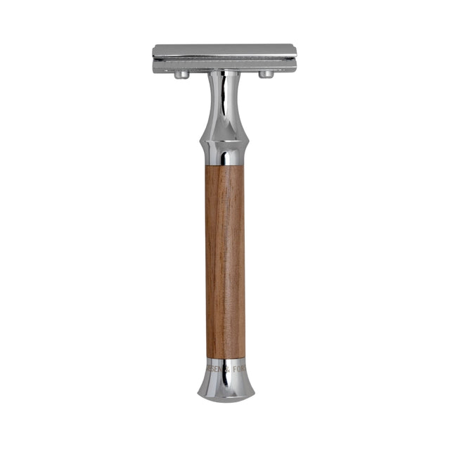 G&F Timor 1920 Safety Razor Walnut Wood Handle 100mm