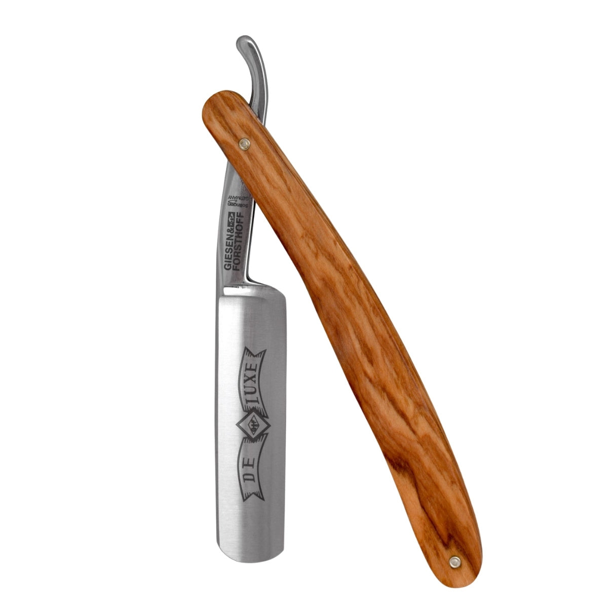 G&F Timor Deluxe Straight Razor 5/8 Carbon Steel Olive Wood Scales