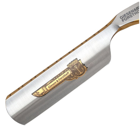 G&F Timor Solingen Wappen Straight Razor 6/8 Carbon Steel Marblewood Scales