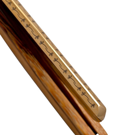 G&F Timor Solingen Wappen Straight Razor 6/8 Carbon Steel Marblewood Scales