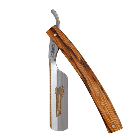 G&F Timor Solingen Wappen Straight Razor 6/8 Carbon Steel Marblewood Scales
