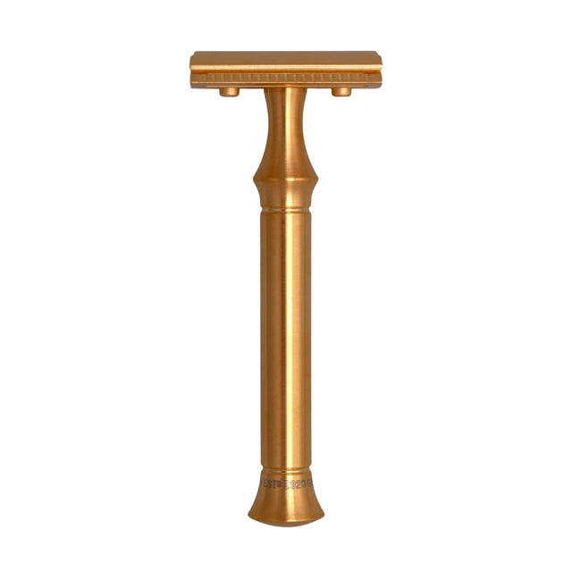 G&F Timor ZÓE Classic Edition Closed Comb Safety Razor Matte Gold Stainless Steel Handle 100mm
