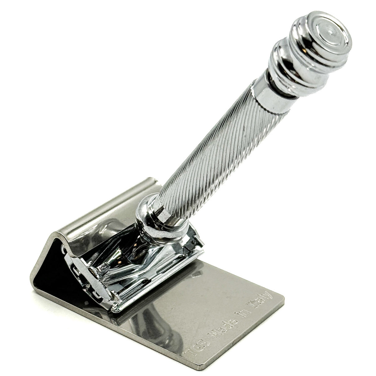 The GoodFellas Smile - Stainless Steel Safety Razor Stand - Holds 1 DE Razor