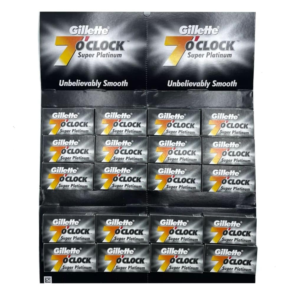 Gillette 7 O'Clock Black Super Platinum Double Edge Razor Blades