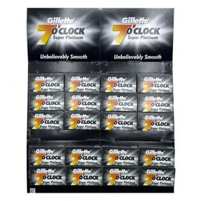 Gillette 7 O'Clock Black Super Platinum Double Edge Razor Blades