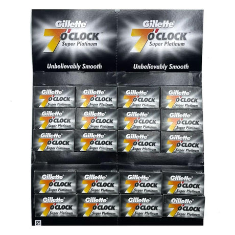Gillette 7 O'Clock Black Super Platinum Double Edge Razor Blades