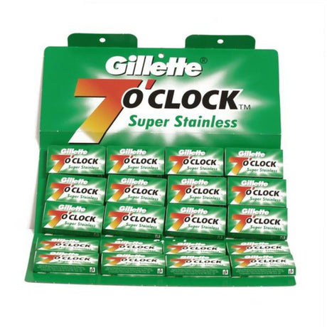 Gillette 7 O'Clock Green Super Stainless Double Edge Razor Blades