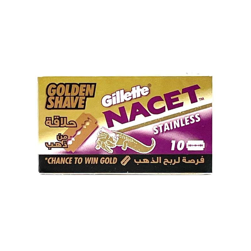 Gillette Nacet Golden Shave Double Edge Safety Razor Blades Pack o