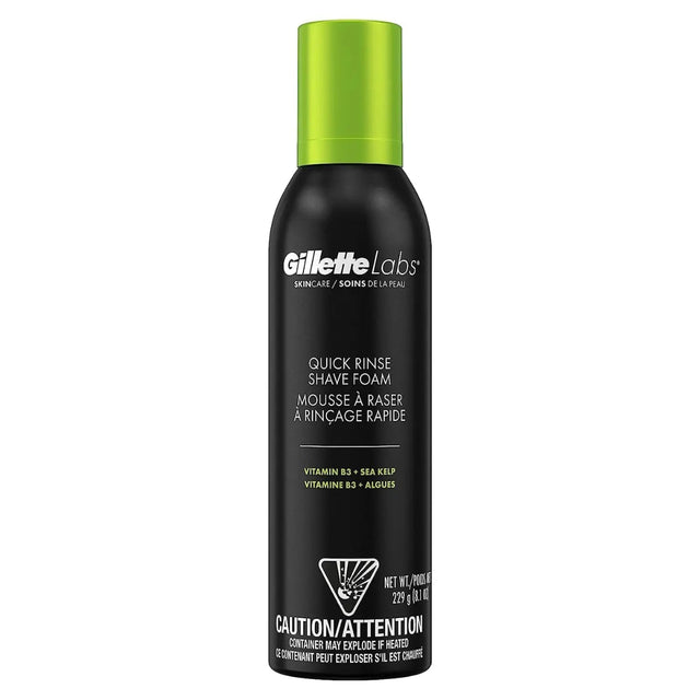 GilletteLabs Quick Rinse Shave Foam Vitamin B3 + Sea Kelp 8.1oz