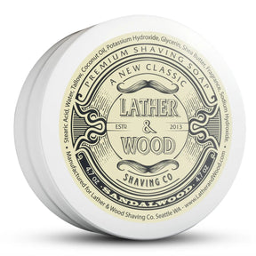 Lather & Wood Shaving Co. Luxury Shaving Soap Sandalwood 4.7oz