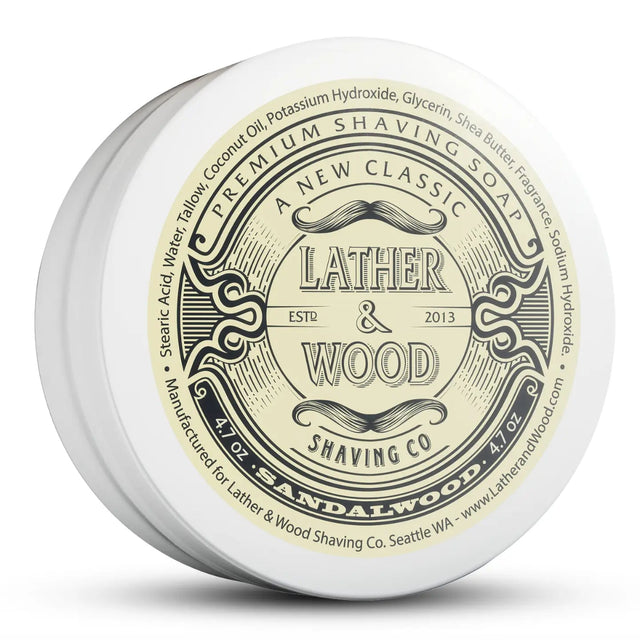 Lather & Wood Shaving Co. Luxury Shaving Soap Sandalwood 4.7oz