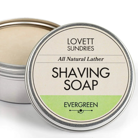 Lovett Sundries Shaving Soap For Long Lasting Natural Lather Evergreen 4oz